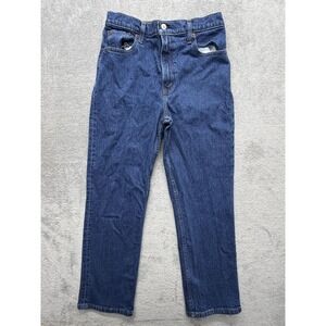 Abercrombie & Fitch 90s Straight Jeans Womens 6XS 28 Blue High Rise Distressed